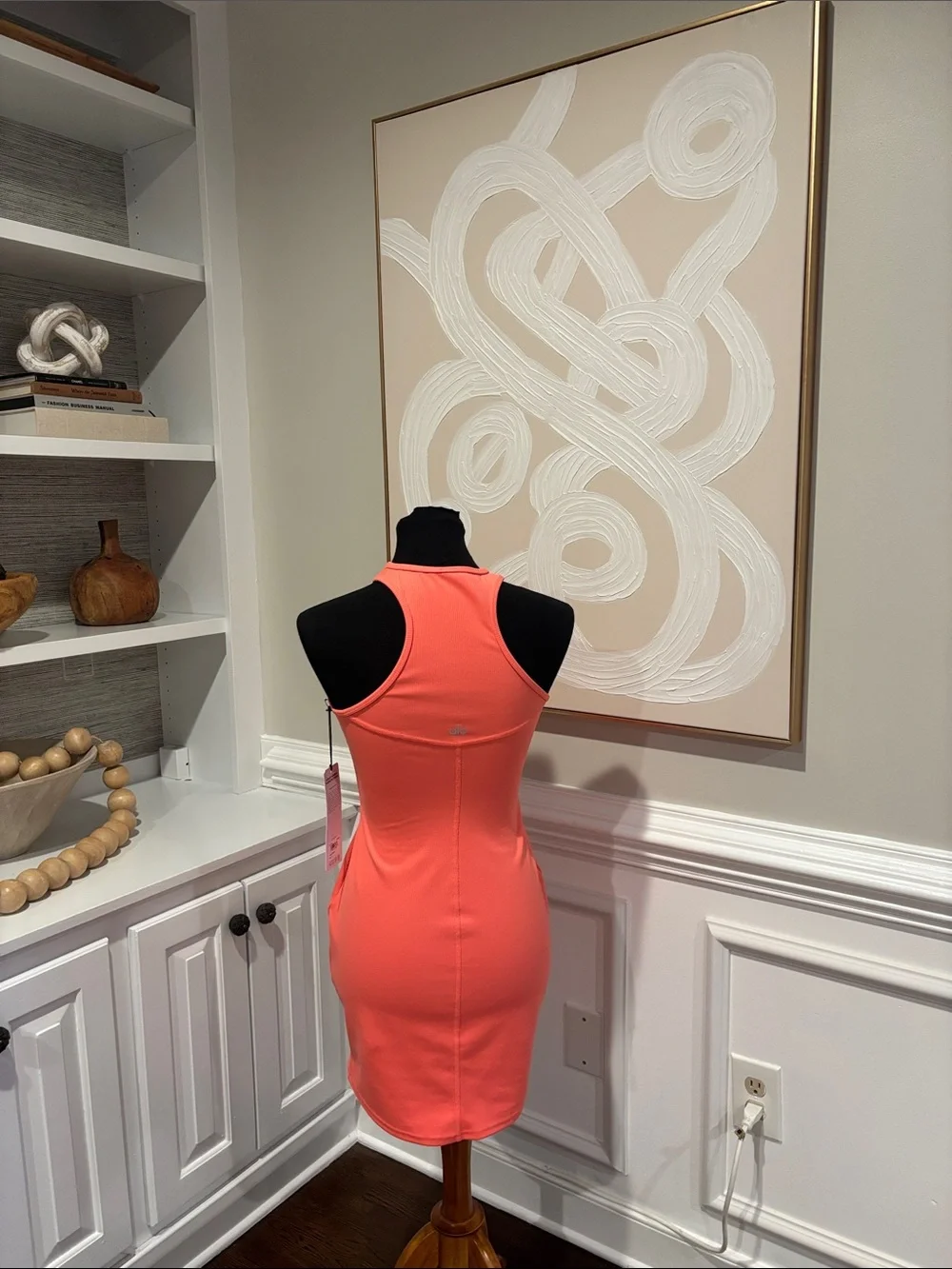 Alo Airlift Ribbed Magnetic Dress - small candy orange NEW Women